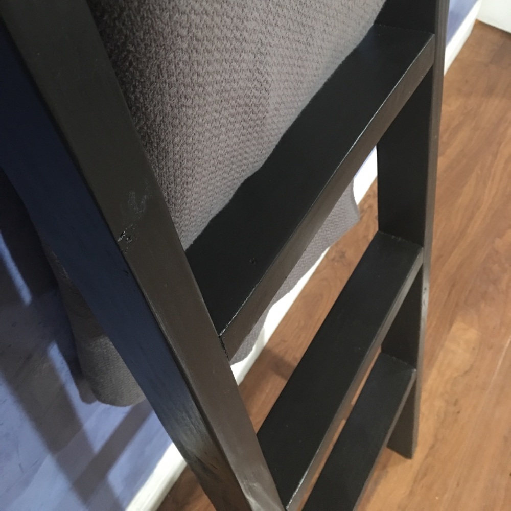 Solid black Blanket throw ladder